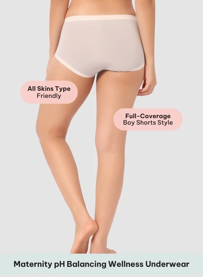Intimate Queen Light Pink, Light Blue Corn Bae Maternity Lacy Boy Shorts – Ultra-Soft, No Roll-Ups & Gusset Support, Full Coverage Comfort for Every Trimester (Pack Of 2) for Women | Best Price UAE